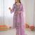 Light lavender art silk thread work  salwar suit