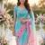 Soft Tabby With Beautiful 3d Digital Print And Khatali Handwork Women's Saree With Blouse Set 