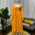 Yellow fendy silk thread with sequin anarkali suit