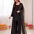 Black crepe thread with sequin farshi salwar suit