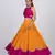 Mustard Yellow and Pink Embroidered Silk Lehenga Set