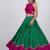 Green Pink Embroidered Silk Lehenga Set