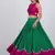 Green Pink Embroidered Silk Lehenga Set