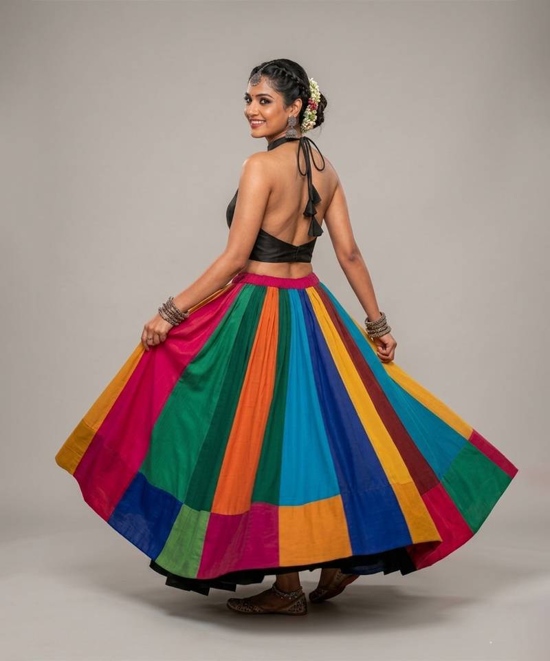 Multicolor Art Silk Lehenga Set