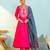 Women's Beautiful Embroidery Work Gold Silk Fabric Flared Anarkali Pant and Dupatta Set