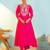 Women's Beautiful Embroidery Work Gold Silk Fabric Flared Anarkali Pant and Dupatta Set