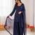 Blue crepe thread with sequin farshi salwar suit
