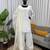 Off white crepe thread with sequin farshi salwar suit