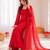 Red crepe thread with sequin farshi salwar suit