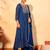 Women's Beautiful Embroidery Work Vichitra Silk Fabric Flared Kurta Pant and Dupatta Set