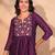 Women's Beautiful Embroidery Work Vichitra Silk Fabric Flared Kurta Pant and Dupatta Set