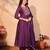 Women's Beautiful Embroidery Work Vichitra Silk Fabric Flared Kurta Pant and Dupatta Set