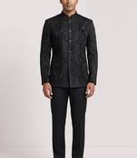 Black texture jodhpuri for men | premium designer bandhgala ethnic wear