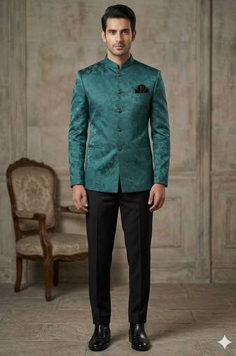 Bottle green color jodhpuri for men | premium designer bandhgala ethnic wear