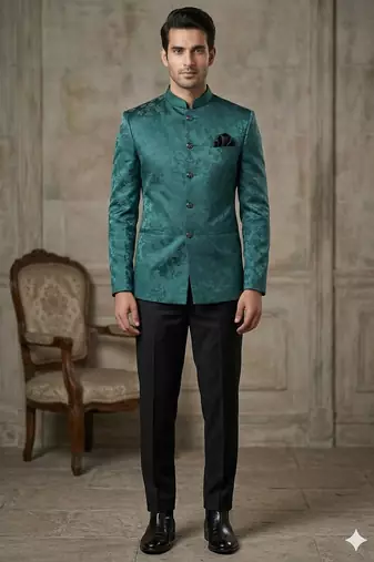 Bottle green color jodhpuri for men | premium designer bandhgala ethnic wear
