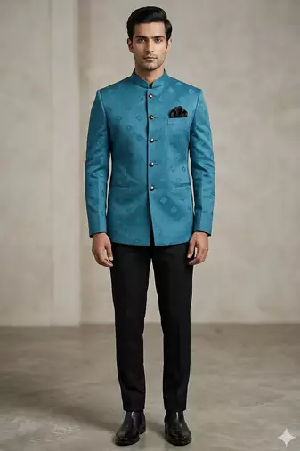 Pastel sky blue jodhpuri for men | premium designer bandhgala ethnic wear