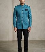 Pastel sky blue jodhpuri for men | premium designer bandhgala ethnic wear