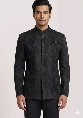 Black texture jodhpuri for men | premium designer bandhgala ethnic wear 2