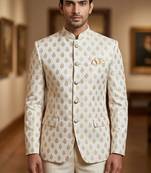 Beige color jodhpuri for men | premium designer bandhgala ethnic wear