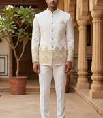 Beige color jodhpuri for men | premium designer bandhgala ethnic wear