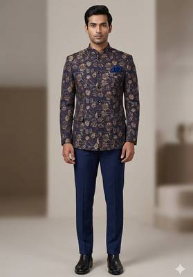 Blue color jodhpuri for men 1