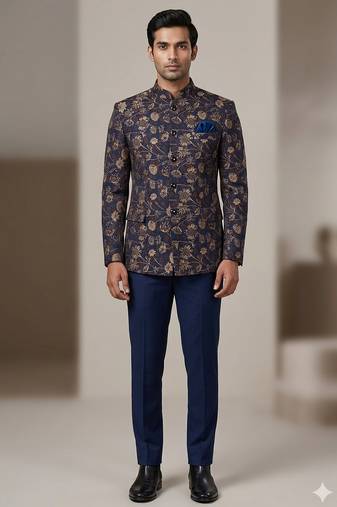 Blue color jodhpuri for men | premium designer bandhgala ethnic wear