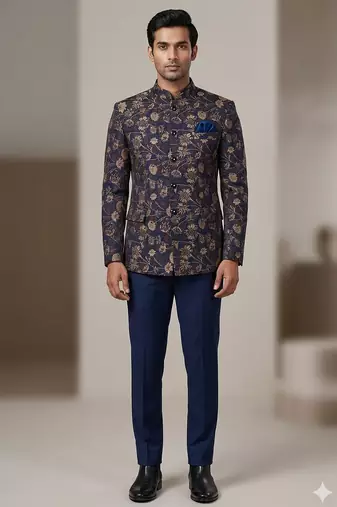 Blue color jodhpuri for men | premium designer bandhgala ethnic wear
