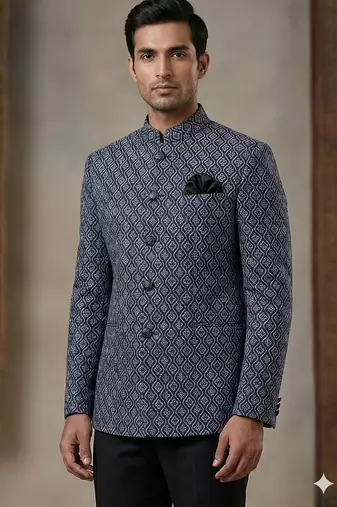 Navy blue color traditional jodhpuri for men | premium designer bandhgala ethnic wear