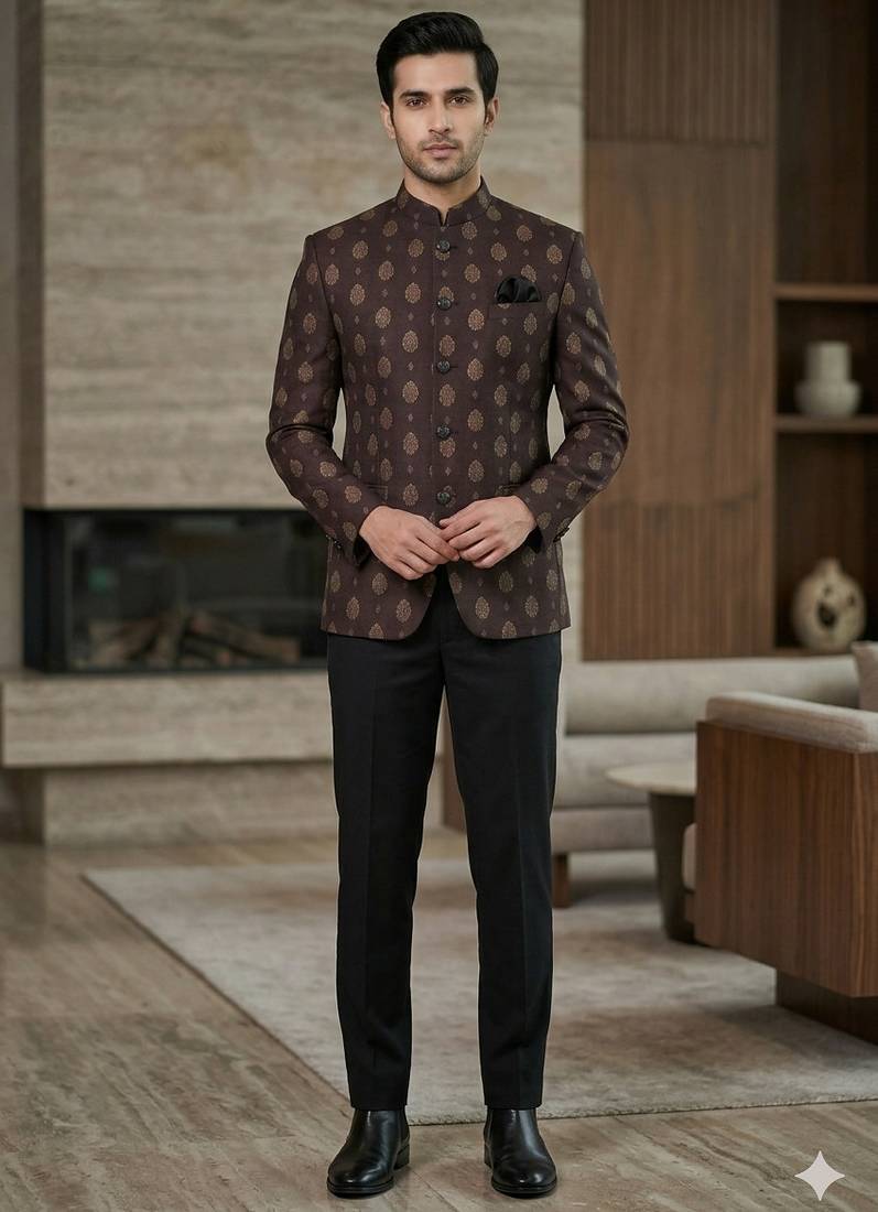 Wine color jodhpuri for men | premium designer bandhgala ethnic wear