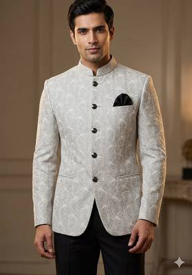 Grey sequence embroidery jodhpuri for men 2