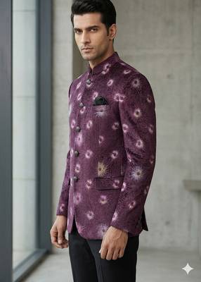 Wine embroidery and hand paint jodhpuri for men | premium designer bandhgala ethnic wear 2