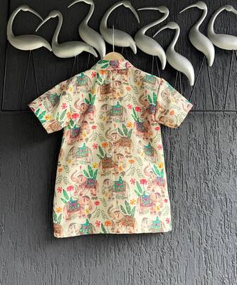 Multicolor printed cotton silk Boy's shirt and Lungi 4