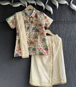 Multicolor printed cotton silk Boy's shirt and Lungi