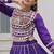 Traditional Purple Gujarati Embroidered With Mirror Lace Work Lehenga & Top for Garba Nights_Free Size
