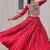Traditional Marron Gujarati Embroidered With Mirror Lace Work Lehenga & Top for Garba Nights_Free Size