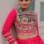Traditional Pink Gujarati Embroidered With Mirror Lace Work Lehenga & Top for Garba Nights_Free Size