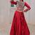 Traditional Marron Gujarati Embroidered With Mirror Lace Work Lehenga & Top for Garba Nights_Free Size