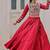 Traditional Marron Gujarati Embroidered With Mirror Lace Work Lehenga & Top for Garba Nights_Free Size