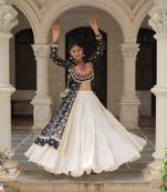 Black Embroidered Long Kurti with Navratri Lehenga Set for Women | Festive Ethnic Wear_Free Size