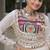 Traditional Off White Gujarati Embroidered With Mirror Lace Work Lehenga & Top for Garba Nights_Free Size