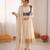 Off white chinon silk thread with sequin anarkali suit