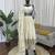 Off white chinon silk thread with sequin anarkali suit