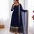 Blue georgette embroidered with sequin anarkali suit