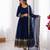 Blue georgette embroidered with sequin anarkali suit