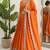 orange silk blend embroidered lehenga choli