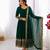 Dark green georgette embroidered with sequin anarkali suit