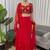 red georgette plain lehenga choli
