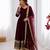 Deep maroon georgette embroidered with sequin anarkali suit