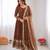 Light brown georgette embroidered with sequin anarkali suit