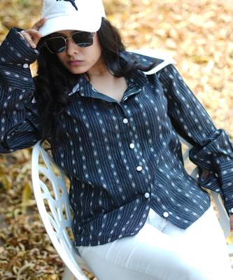 Black kantha cotton shirt 2